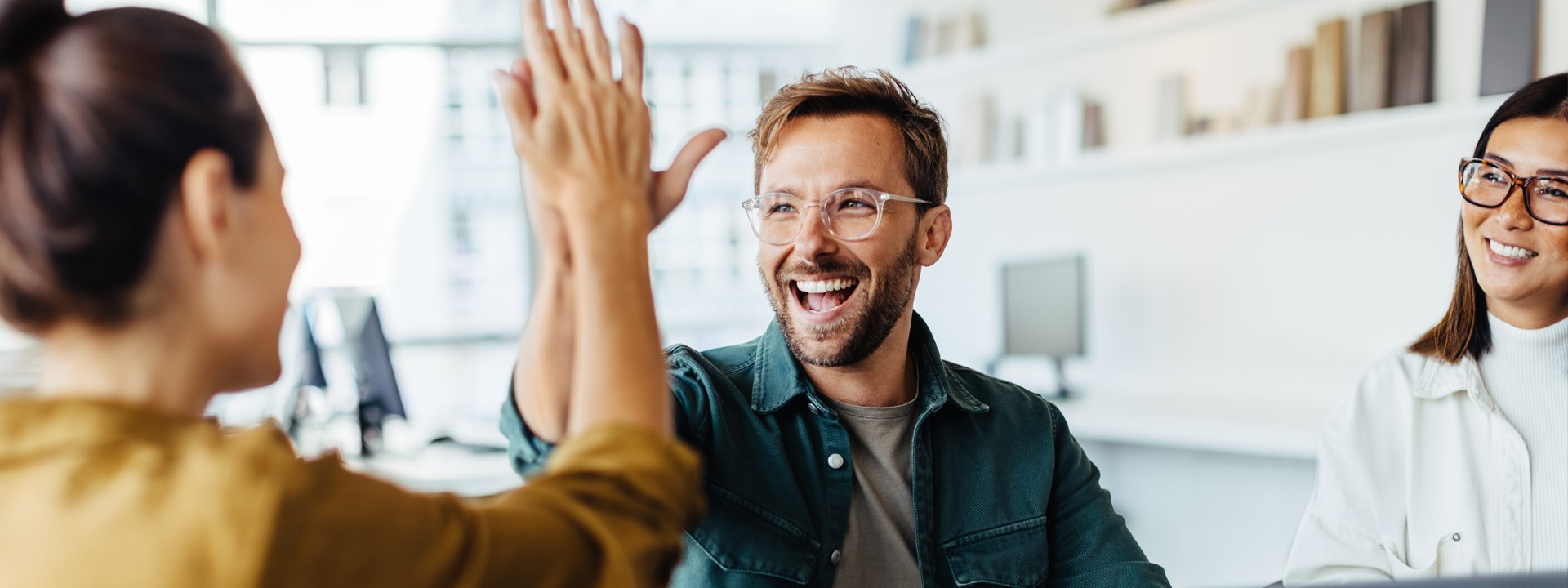 man giving a high five