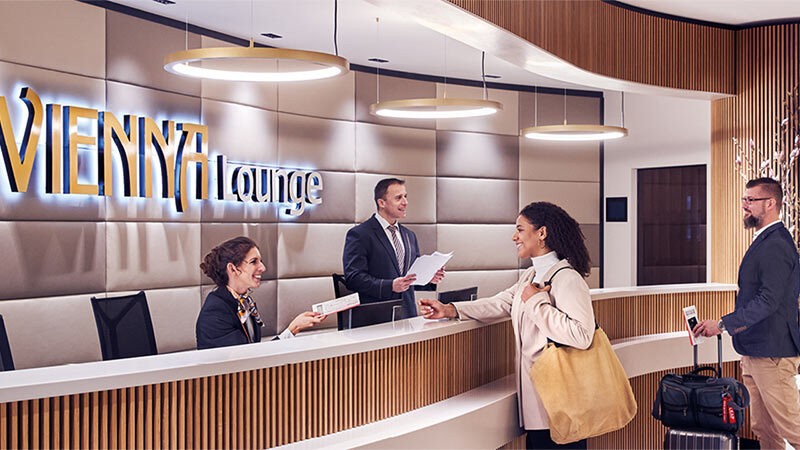 vienna airport check in desk