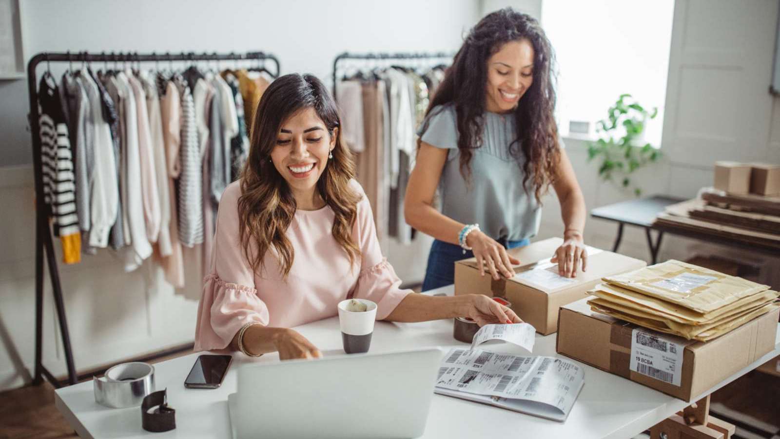 women in shop