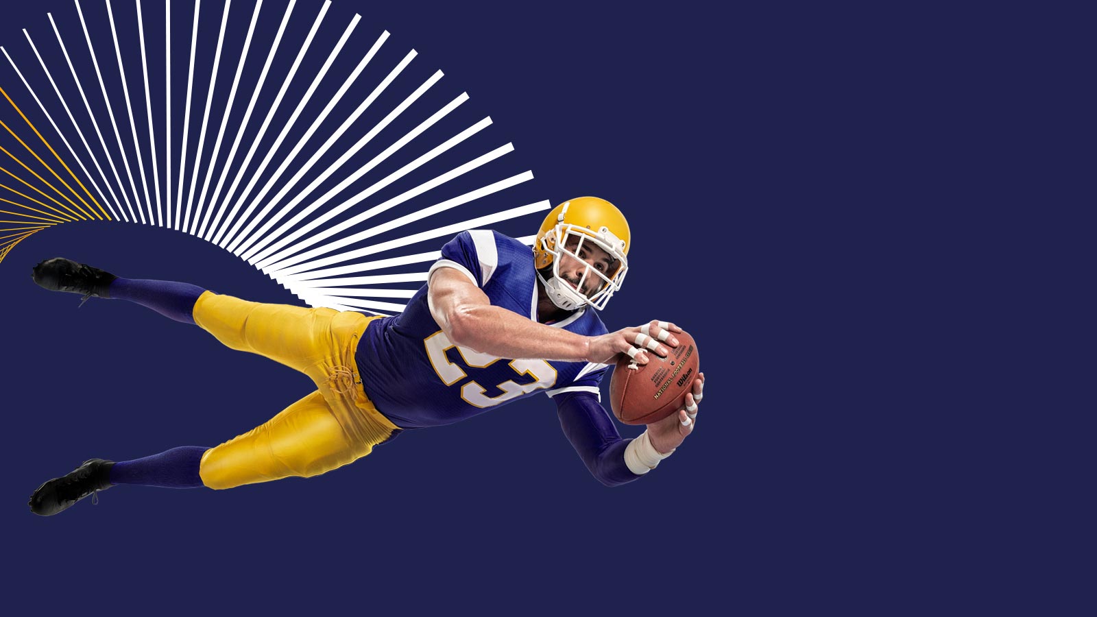 NFL player catching a football.